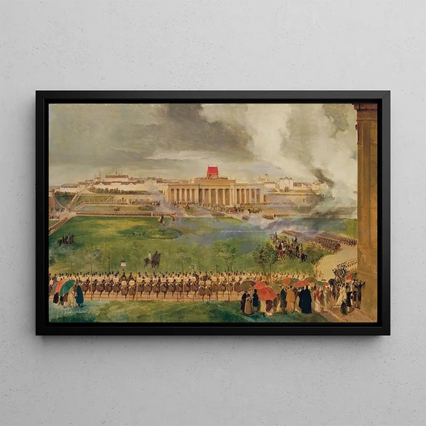 The outdoor mass on the castle square on April 13, 1826 - Peter Fendi — framed artwork on a wall