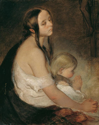 Peter Fendi - Mother With Child Under The Crucifix.webp