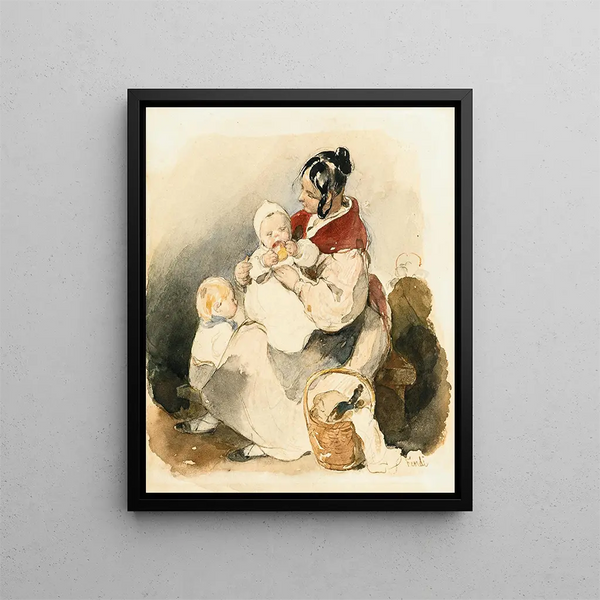 La fierté des mères - Peter Fendi — framed artwork on a wall