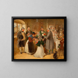 Blessing of the Mother - Peter Fendi — framed artwork on a wall