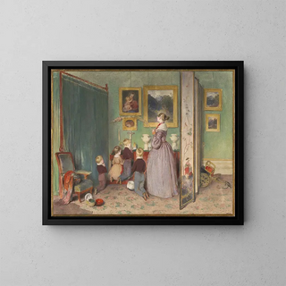 La prière du soir - Peter Fendi — framed artwork on a wall
