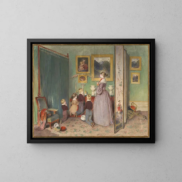 La prière du soir - Peter Fendi — framed artwork on a wall