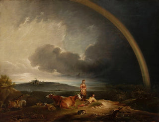 Landscape Painting with a Rainbow - Peter Francis Bourgeois — artwork view