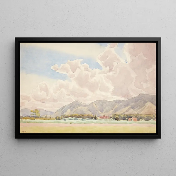 Italian Landscape Painting - Peter Hansen — framed artwork on a wall