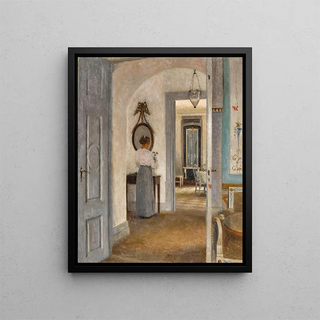 Peter Ilsted - Interior With A Woman Before A Mirror Liselund.webp