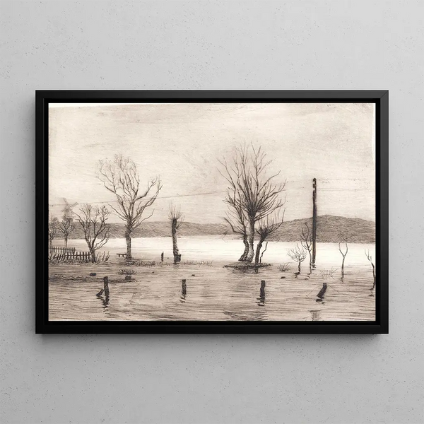 Winter Landscape Painting near Tyreholm - Peter Ilsted — framed artwork on a wall