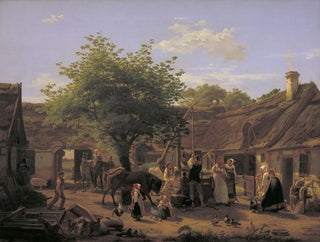 Image of life on a farm in Sjælland at noon - Peter Julius Larsen — artwork view