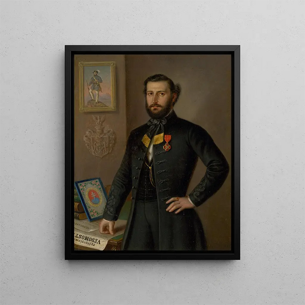 An Study for the Portrait of Ján Francisci, Count of the Liptov County - Peter Michal Bohúň — framed artwork on a wall