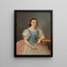 Portrait of a Young Woman Sitting in a Blue Chemise - Peter Michal Bohúň — framed artwork on a wall