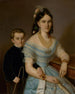 Portrait painting of Ľudmila Zmekalová née Pongráczová with her son Jozef - Peter Michal Bohúň — artwork view