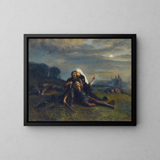 After the Battle - Peter Nicolai Arbo — framed artwork on a wall