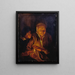 A boy lighting a candle held by an old woman - Peter Paul Rubens — framed artwork on a wall