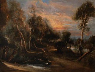 a wooded landscape at sunset - Peter Paul Rubens — artwork view