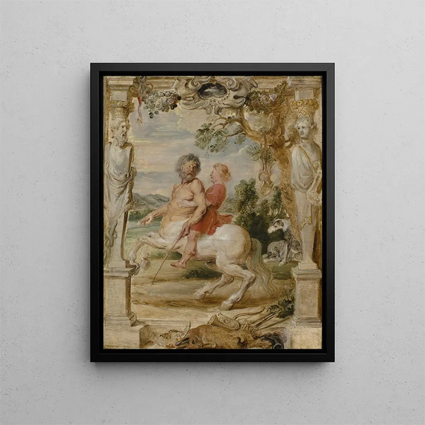 Achilles Educated by the Centaur Chiron - Peter Paul Rubens — framed artwork on a wall