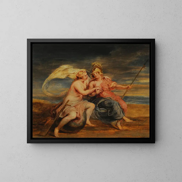 Allegory of Fortune and Virtue - Peter Paul Rubens — framed artwork on a wall