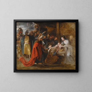 L'Adoration des Mages - Peter Paul Rubens — framed artwork on a wall