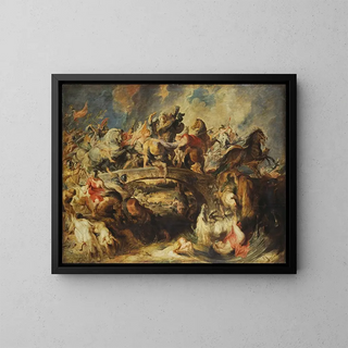 La bataille des Amazones - Peter Paul Rubens — framed artwork on a wall