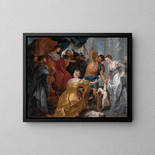 The Judgment of Solomon - Peter Paul Rubens — framed artwork on a wall