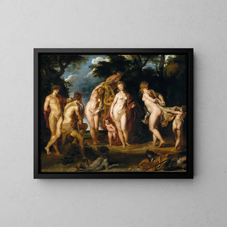 The Judgment of Paris - Peter Paul Rubens — framed artwork on a wall