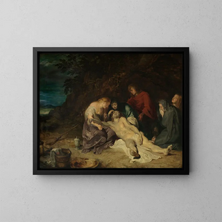 The Lamentation over the Dead Christ - Peter Paul Rubens — framed artwork on a wall