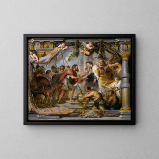 The Meeting of Abraham and Melchizedek - Peter Paul Rubens — framed artwork on a wall