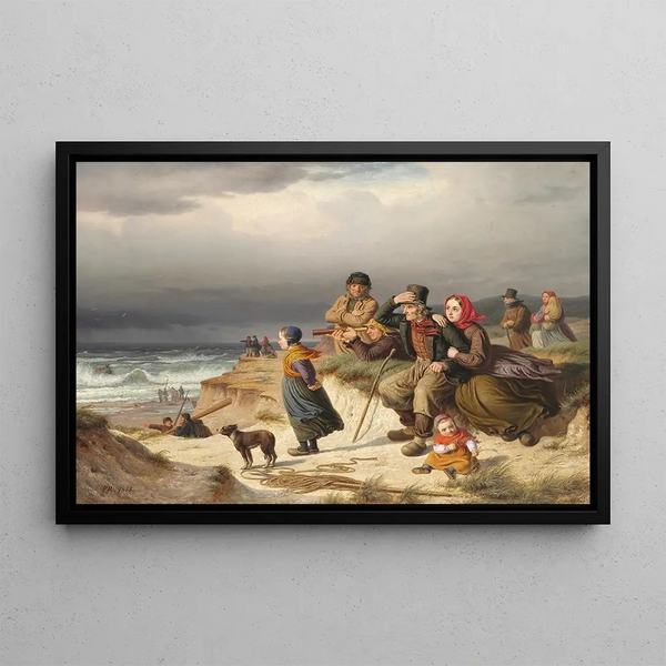 Storm on the West Coast of Jutland - Peter Raadsig — framed artwork on a wall