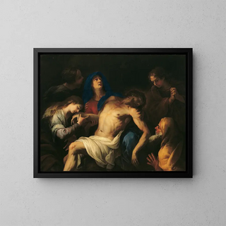 Lamentation of Christ - Peter Strudel — framed artwork on a wall