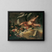 Putto avec fleurs, fruits et banderole - Peter Strudel — framed artwork on a wall
