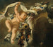 Putto with flower garland and banner - Peter Strudel — artwork view