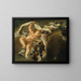 Putto with flower garland and banner - Peter Strudel — framed artwork on a wall
