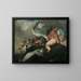 Deux putti avec des fleurs, des fruits et une banderole - Peter Strudel — framed artwork on a wall