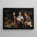 Kitchen scene painting - Peter Wtewael — framed artwork on a wall