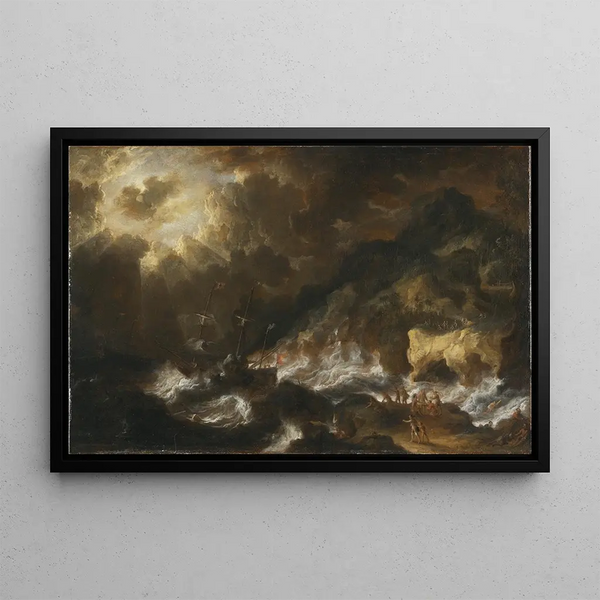 Shipwreck - Peter van de Velde — framed artwork on a wall