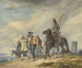 Three armed horsemen escorting prisoners near Reims - Peter von Hess — artwork view