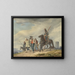 Three armed horsemen escorting prisoners near Reims - Peter von Hess — framed artwork on a wall