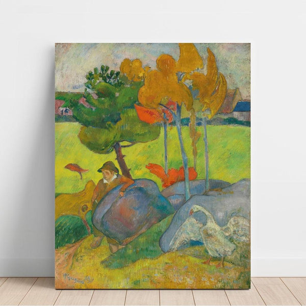 Reproduction of the painting Petit Breton à l'Oie - Paul Gauguin