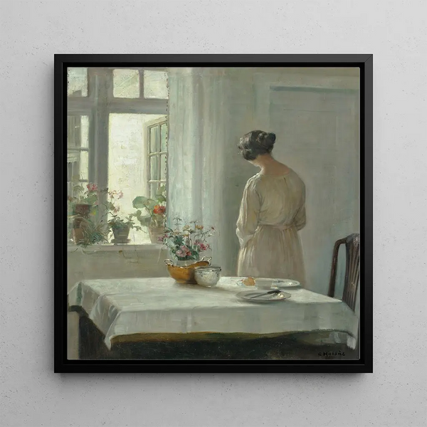 Sunny Breakfast Painting - Carl Holse — framed artwork on a wall