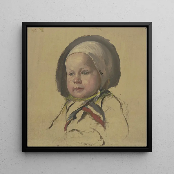 Little Child with a Small White Hat - Jakob Becker — wall display of the artwork