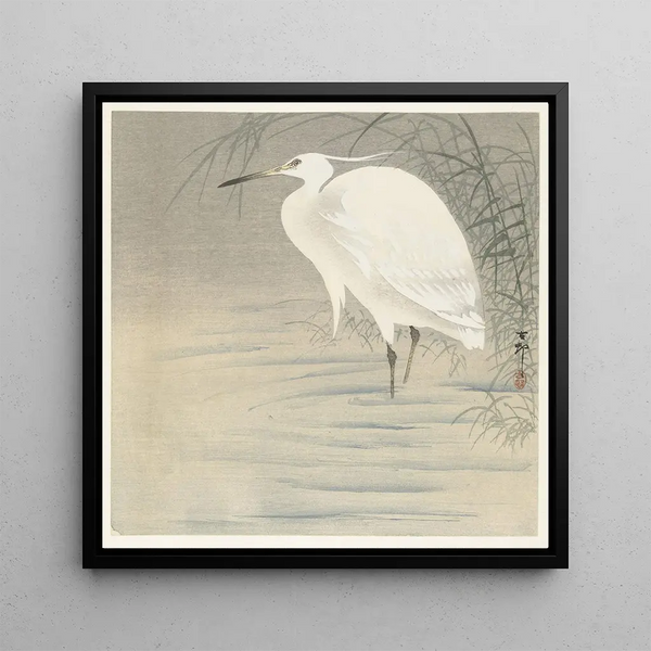 Petite aigrette - Ohara Koson — framed artwork on a wall