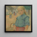 Little girl with a basket - Elemér Halsz-Hradil — framed artwork on a wall