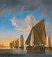 Small ships in a calm near the coast at sunset - Hendrick Jacobsz Dubbels — artwork view