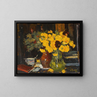Nature morte painting - Petr Ivanovich Kelin — framed artwork on a wall