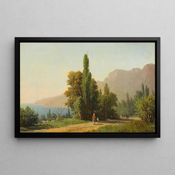 Vue de l'Aï-Petri, Crimée - Petr Petrovich Vereshchagin — framed artwork on a wall
