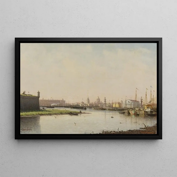 View of Saint Petersburg - Petr Petrovich Vereshchagin — framed artwork on a wall