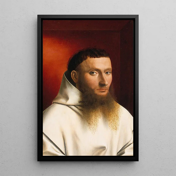 Portrait of a Chartreux - Petrus Christus — framed artwork on a wall