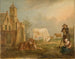Landscape painting with peasants and cows - Petrus Johannes van Regemorter — artwork view