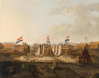 The construction of the Oosterdok lock viewed from the north - Petrus Kiers — artwork view