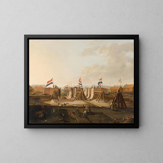 The construction of the Oosterdok lock viewed from the north - Petrus Kiers — framed artwork on a wall