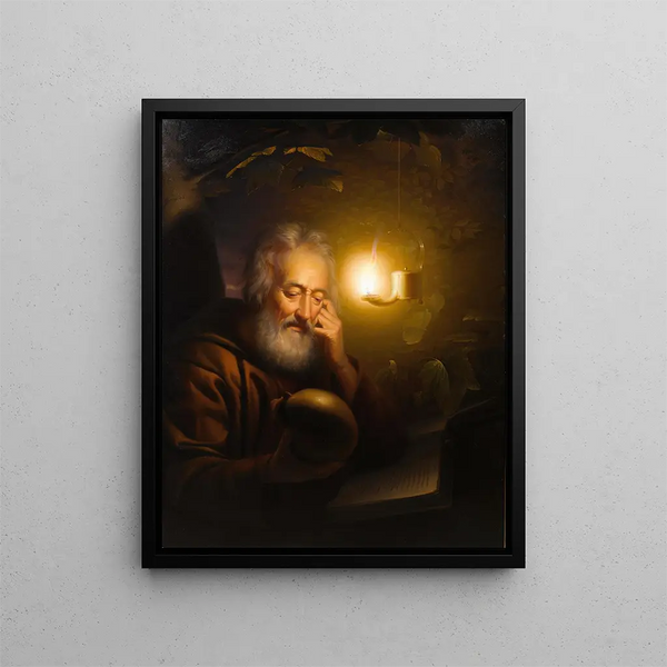 Saint Jerome Painting - Petrus van Schendel — framed artwork on a wall