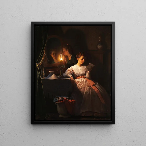 The love letter - Petrus van Schendel — framed artwork on a wall